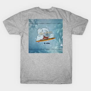 Funny crab on a surfboard, this wave is mine T-Shirt